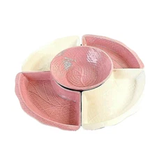 California USA Revolving Tray Mid Century - Crudite Veggie Server Chip Dip