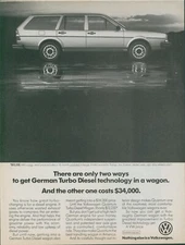 1983 Volkswagen VW Quantum Turbo Diesel Wagon Beach Reflection Vtg Print Ad SI8