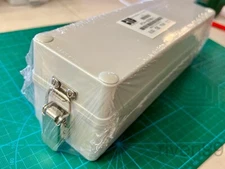 BUD 10x3x3" Hinged Latching Enclosure + Backplate, Grey Box,Outdoor NEMA 4X IP67