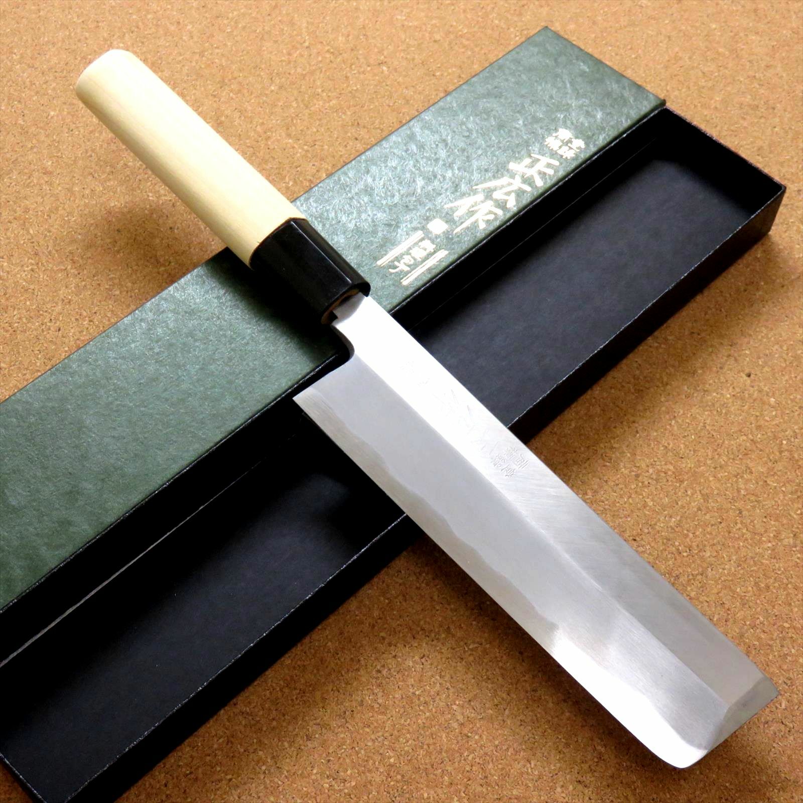 Cuchillo Japonés Masahiro Cocina Nakiri Usuba 6" Acero Amarillo Diestro JAPÓN