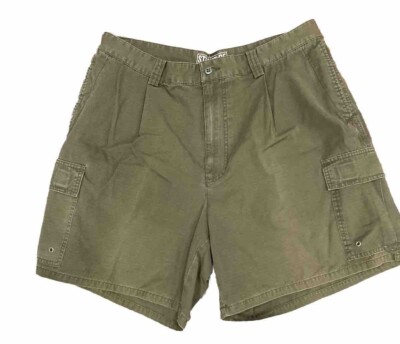 Vintage Structure Mens Brown Khaki Drawstring Cargo Shorts Size