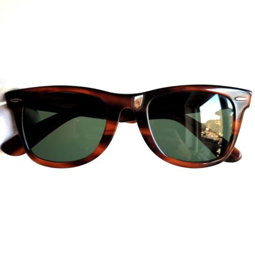 occhiali da sole RAY BAN WAYFARER 5022 SUNGLASSES brown b&l vintage usa vintage - Afbeelding 1 van 6