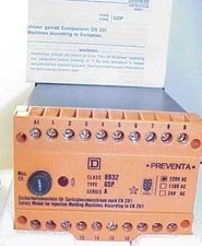 SQUARE D PREVENTA 8932 TYPE GSP SERIES A SAFETY RELAY 220 VAC- NOS