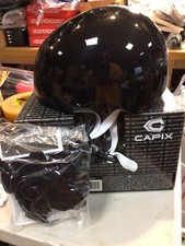  130 Capix SUPPRESSOR GLOSS BLACK Mens BMX SKATE BOARD Helmet S/M