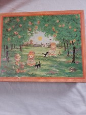 Vintage 500 Pc JIGSAW PUZZLE Peaches n Cream Cardboard Children Animals USA Made