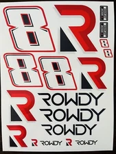 1/10 Scale R/C Racing Vinyl Decal/Sticker Sheet W/ Sponsor Sticker Rowdy #8