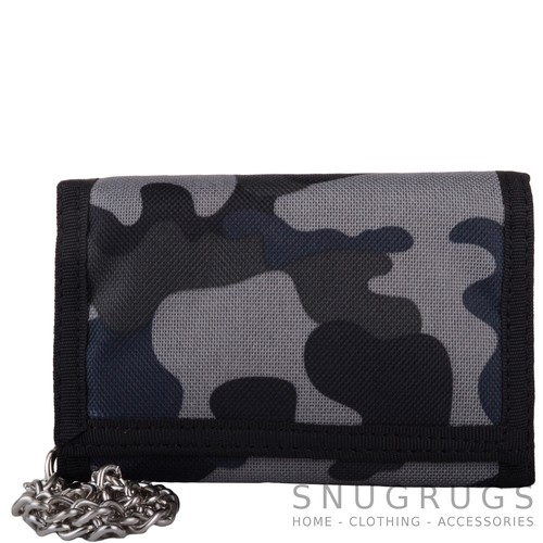 Mens Boys Childrens Camouflage / Army Style Ripper Fastening Wallet with Chain - Picture 5 of 13
