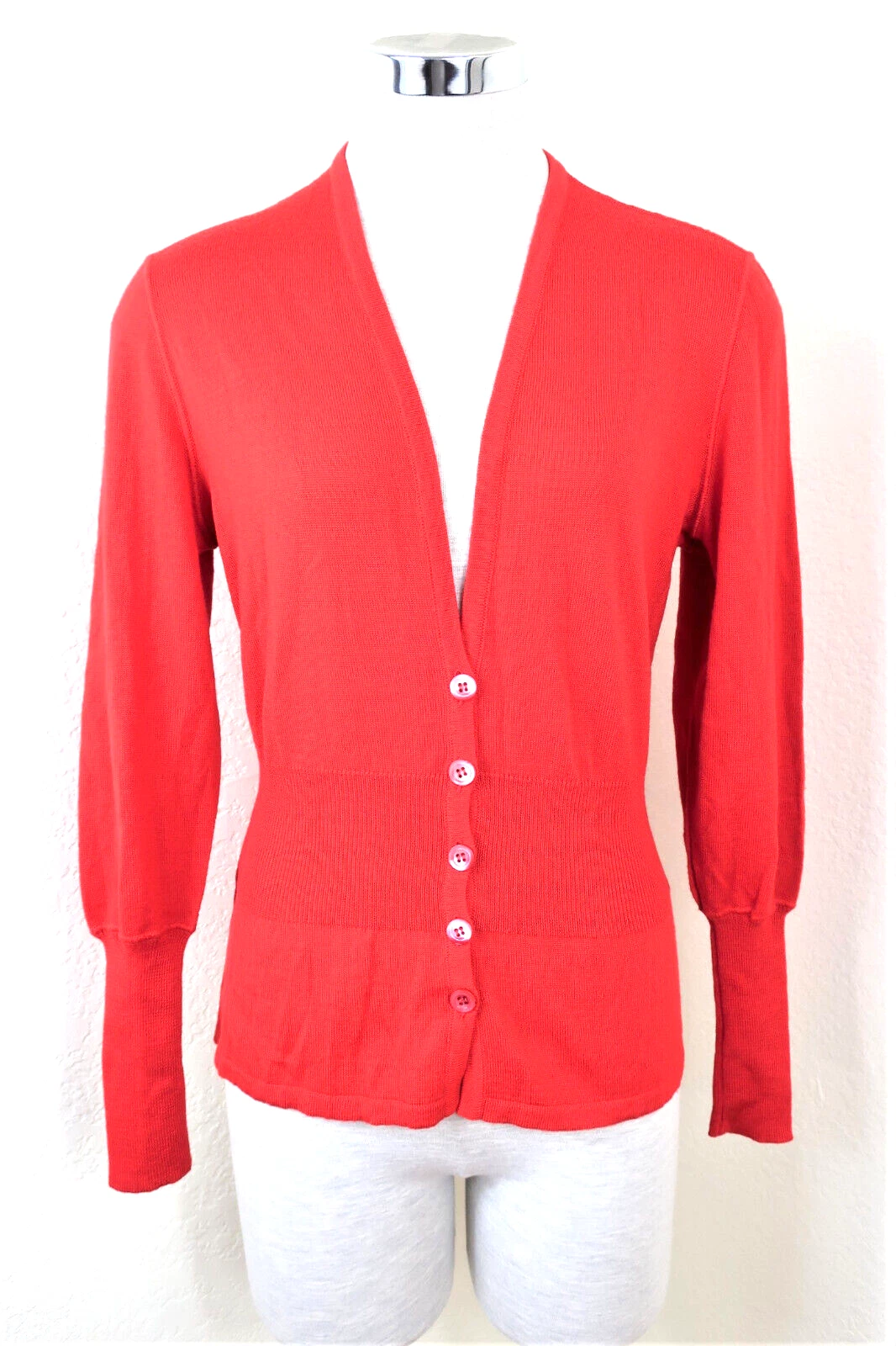 Maglione Giacca Top Vintage CHRISTIAN DIOR Coordonnes Rosso Bottone 38 Small 2 4 6