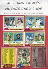 1981 TOPPS BASEBALL STARS & ROOKIES / SEE DROP DOWN MENU for card U will receive