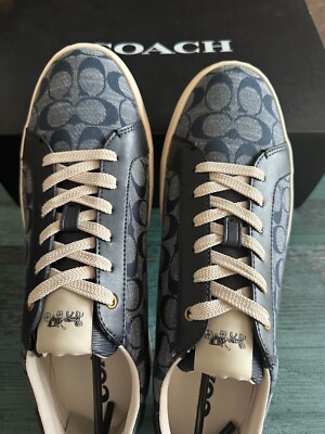 Coach Men\'s Midnight Navy Clip Signature Low-Top Sneakers Coach Men main image 3