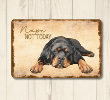 Rottweiler Sign nope not today rotty dog handmade metal tin wall art decor funny