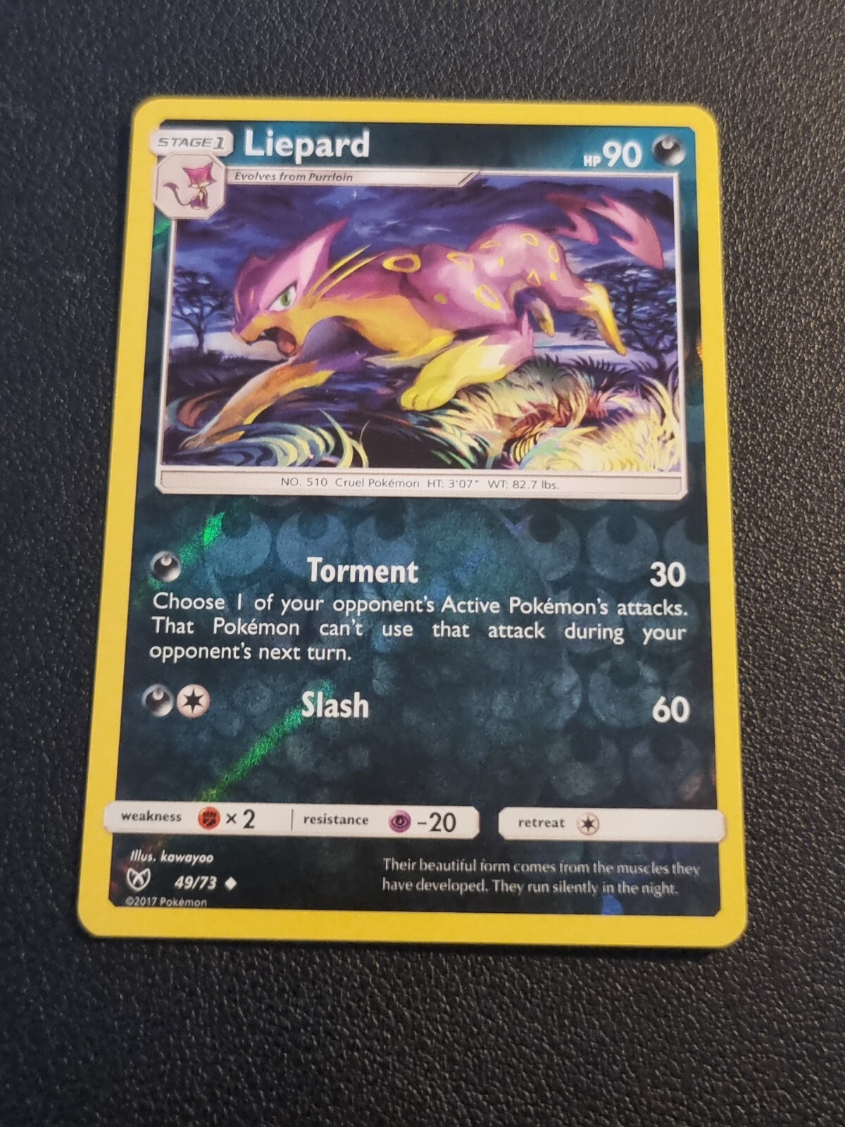 Pokemon TCG Card - Shining Legends Reverse Holo Foil - Liepard 49/73