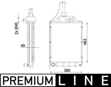 MAHLE Radiator  For MASSEY FERGUSON 1874964M94