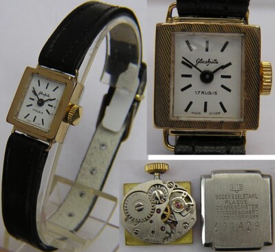 Feinste mechanische original GLASHÜTTE Damenuhr TOP Zustand GUB 09-20 