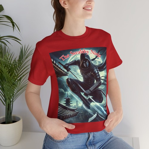 Stealthy Ninja Tee, Graphic Tee for Gamers, Ninja Shirt for Anime Fans, Birthday - Picture 10 of 11