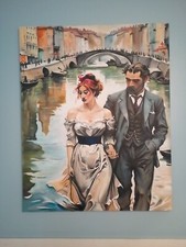 Beautiful 30x24 Romantic One Of A Kind Venice Oil Painting