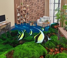 3D See Fisch C2416 Fußboden Wandbild Unentschied BildTapete Familie DE Amy