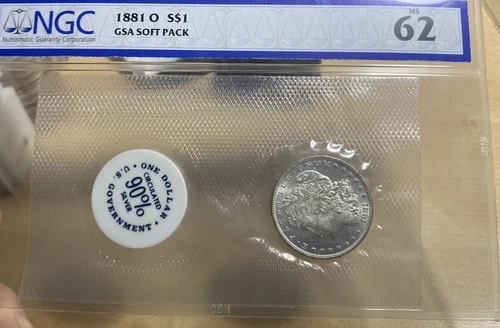 1881-O GSA Softpack NGC MS62 Morgan Silver Dollar