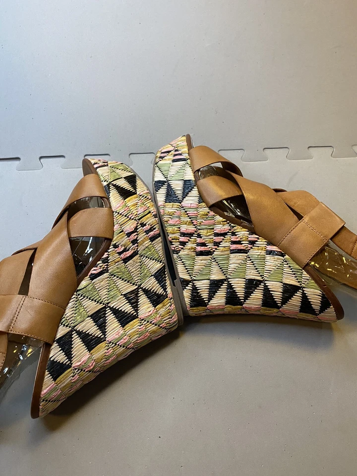 Shoemint Women’s Shoes Size 11  Brown Leather Strappy Wedge Heel Espadille - Image 4 of 4