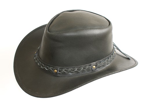 BLACK LEATHER AUSTRALIAN BUSH STYLE 