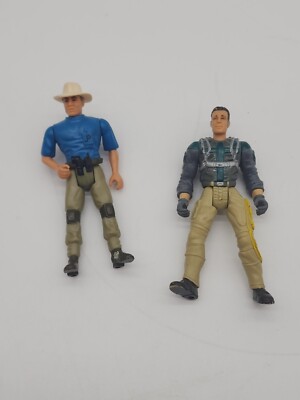 Lot of 2 vintage 90s Jurassic Park JP 4.5'' Mystery Action Figure Toys Alan grant
