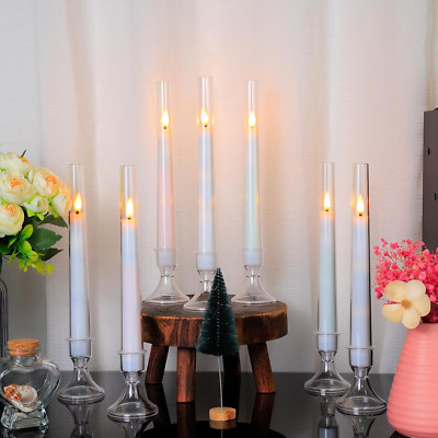 12PC Flameless Taper Candles - LED Candles, Flickering Design with Base, Perfect