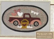 Primitive Wool Pattern Buttermilk Basin Mini Vintage Truck Thru The Year - Feb