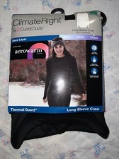Climate Right Cuddl Duds Women's Thermal Guard Long Sleeve Crew Size XL Black 21