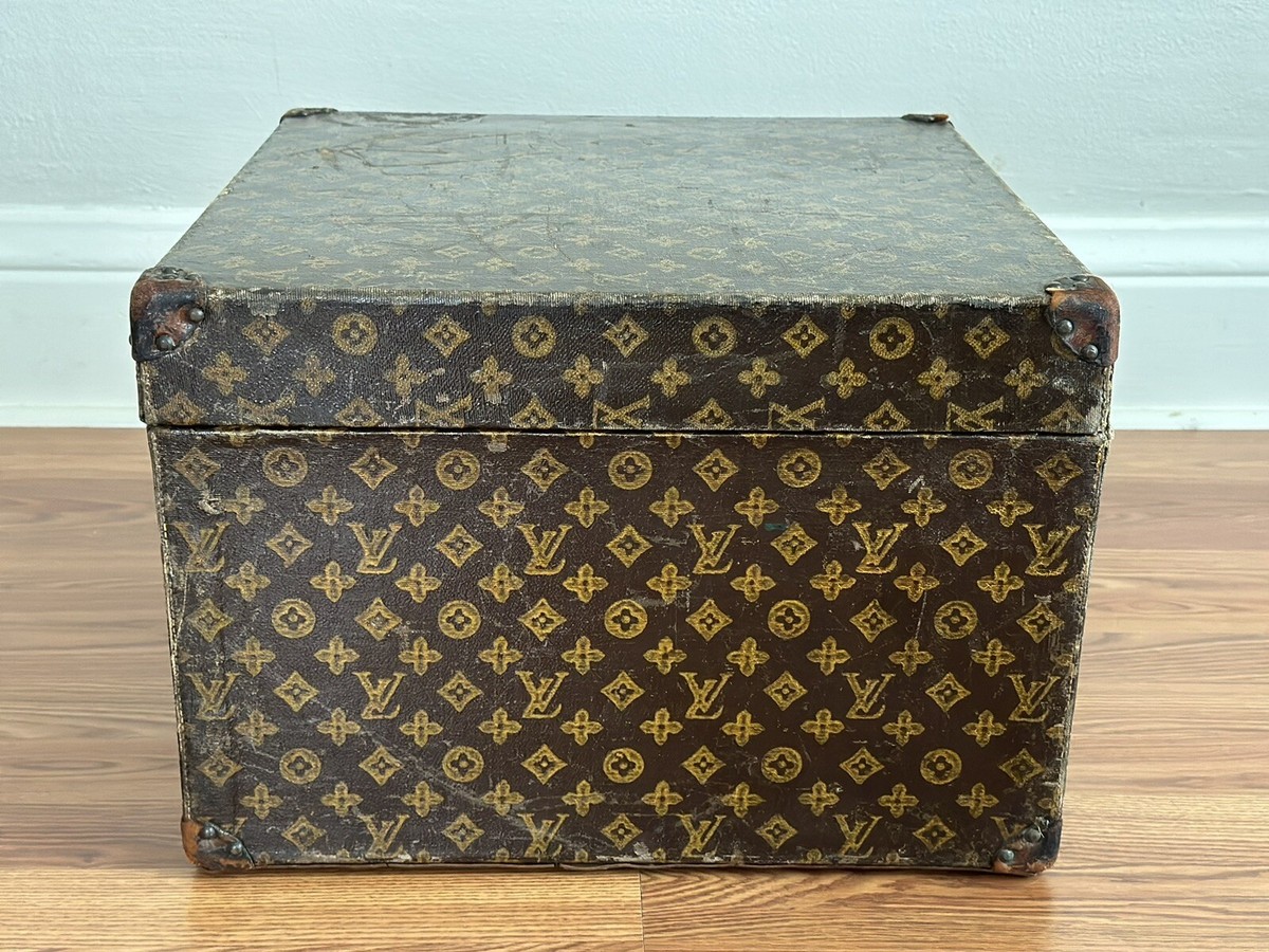 Louis Vuitton Antique Cube Trunk Hat Box Monogram Canvas