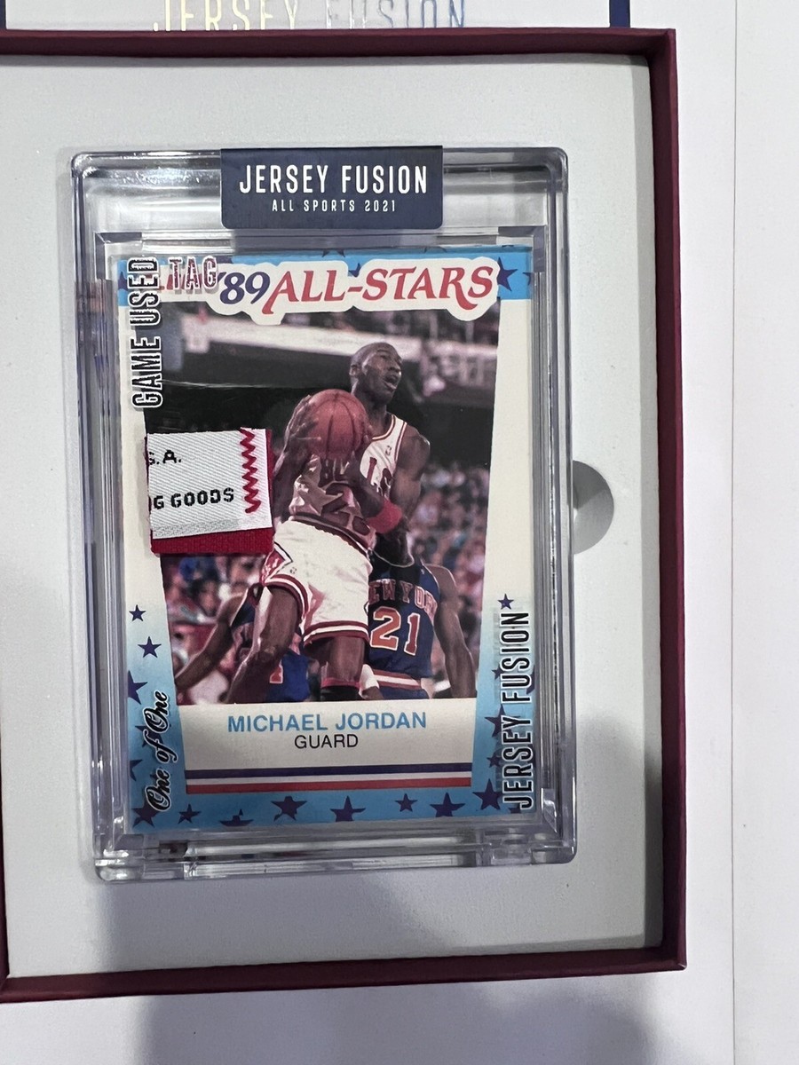 Michael Jordan Game Used Tag Card 2021 Jersey Fusion 1/1