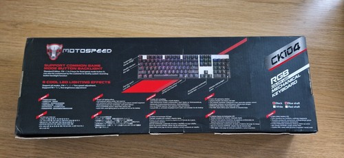 MOTOSPEED CK104 Mechanical Gaming Keyboard Blue Switches Wired USB Colorful - Picture 5 of 17