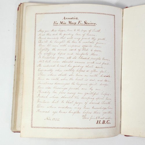 1853 Moss Rose Journal Antique Book Inscribed Poems Mary Lizzie Shiver Maryland - Picture 15 of 24