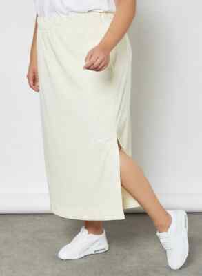 Nike Damen Maxi Langer Rock Übergröße Swoosh Skirt DH3024-113 Kleid Hose Neu 1X