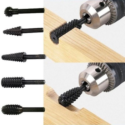 5PCS 1/4'' Woodworking Drill Bit Set Wood Carving & Cutting Tools for Carpentry