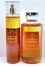 2 PCS SET BATH BODY WORKS SUNSHINE MIMOSA FRAGRANCE MIST SHOWER GEL