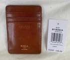 Bosca Leather Deluxe Front Pocket Wallet Amber 78-727 MSRP $105 NWT Monogram WCM