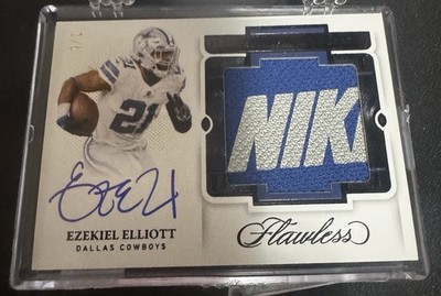 2021 Flawless Ezekiel Elliott PLAYER USED CLEAT Auto 1/5 1st Print RARE! Cowboys