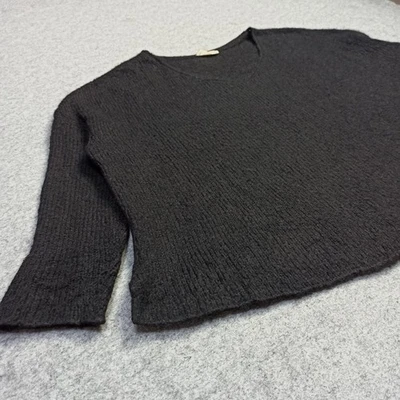 Pull Oversize Pour Femmes Vintage Américain Taille XS/S Noir Laine Mohair - Photo 1/4