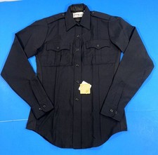 FLYING CROSS WOMENS JUSTICE POLY WOOL L/S ZIP FRONT SHIRT LA NAVY 32X33
