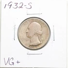 1932-S 25C Washington Silver Quarter Dollar in VG+ Condition #6179