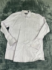 Hugo Boss Slim Fit Mens Dress Shirt 17.5"/34-35 White Long Sleeve Button-Up
