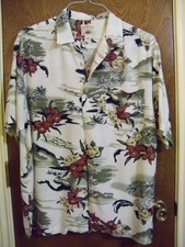 Vintage Original Island Sport Men's M Floral Hawaiian Button-Up Casual Shirt