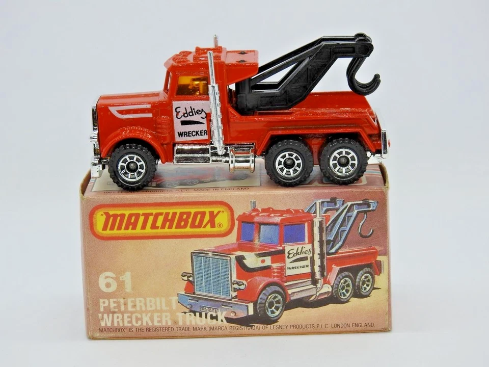 Matchbox Superfast Nr. 61 Peterbilt Eddies Wrecker Truck Mint In VNM L Box 1982 - Bild 3 von 4