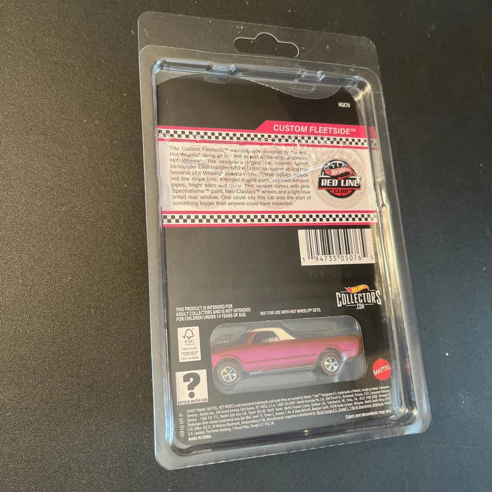 2022 Pink Custom Fleetside Hot Wheels Red Line Club RLC Exclusive HGK70 - Image 3 of 4