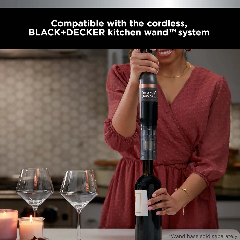 Насадка для открывания вина кухонная палочка BLACK+DECKER — BCKM101WN - Изображение 4 из 4