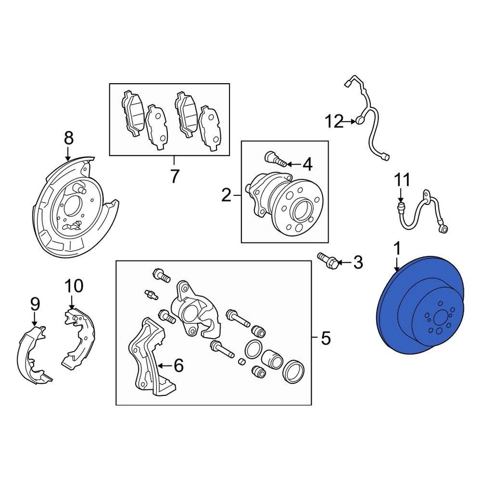 For Toyota Venza 2009-2015 Toyota 424310T010 Rear Disc Brake Rotor Foto 2 de 2