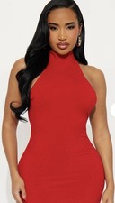 Red Fashion Nova Jumpsuit & Lead The Way Halter Jumpsuit Size M