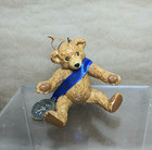 Sagamore Hill 4" Jointed Bear Ornament 100th 1902-2002 Blue Ribbon Tan Ceramic — photo 2