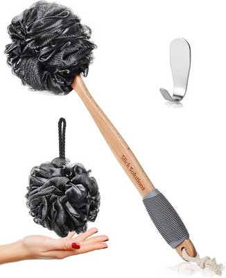 Slick Loofah with Long Handle - Back Scrubber, Shower Loofah with Handle, Shower