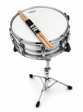 Ludwig LM300 Rocker 14x5 Chrome Steel Snare Drum Stand Rolling Bag Sticks